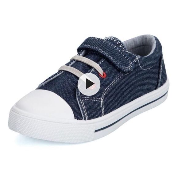 NEW! ‎ Kid size 9 Velcro denim sneakers - Picture 1 of 8